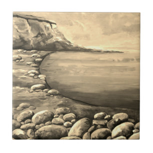 Atlantic Sea Coast Hand Painted Tile