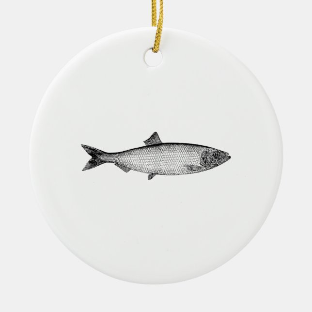 Atlantic Sea Herring Ceramic Tree Decoration (Front)