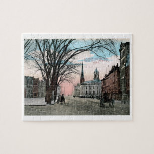 Atlantic Square, Stamford, CT Vintage Style Jigsaw Puzzle