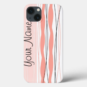 Atlantic Stripe Pink Name Vertical iPad Mini case
