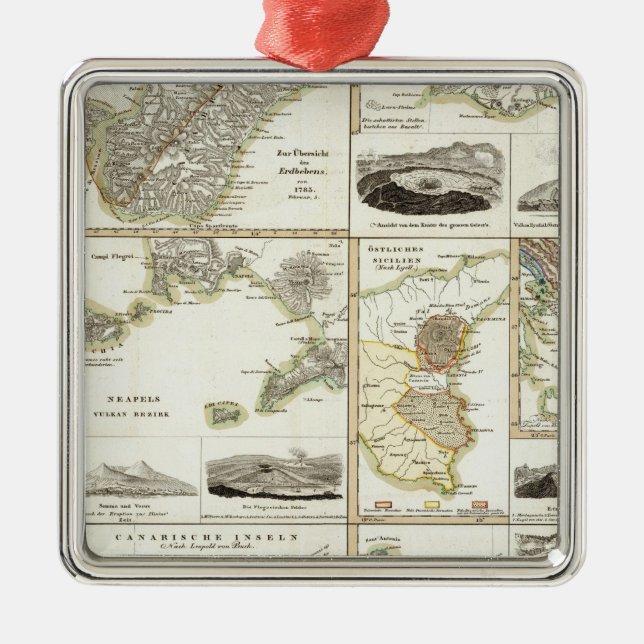 Atlantic Volcanic Activity Metal Tree Decoration (Front)