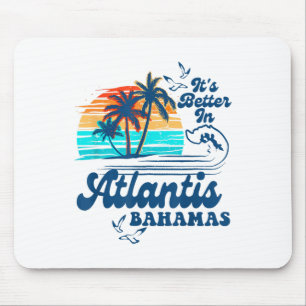 Atlantis Bahamas Beach Summer Vacation Vintage 80s Mouse Mat