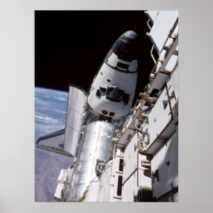 Atlantis docked with International Space Station Poster