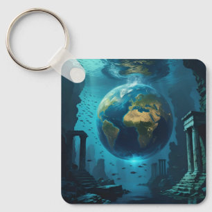 Atlantis Earth –  Underwater Ruins Key Ring