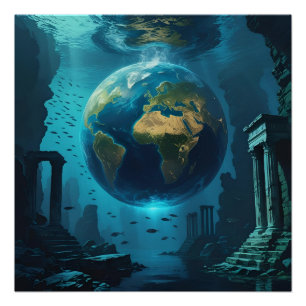 Atlantis Earth – Underwater Ruins Poster