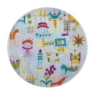 Atlantis-Hand Painted Modern Watercolor Art Cutting Board