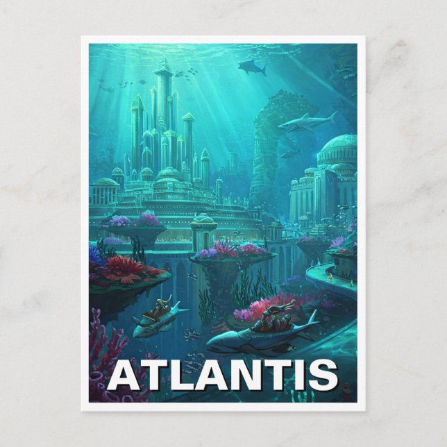 Atlantis Mythology Travel Postcard (Front)