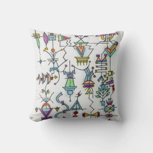 Atlantis Two-Whimsical Hand Painted Abstract Art Cushion