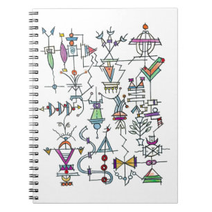 Atlantis Two-Whimsical Hand Panted Abstract Art Notebook