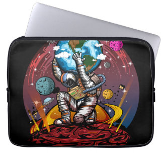 Atlas Astronaut Holding Earth Mars Galaxy Laptop Sleeve