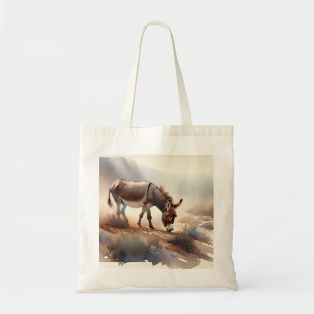 Atlas Donkey AREF409 - Watercolor Tote Bag (Front)
