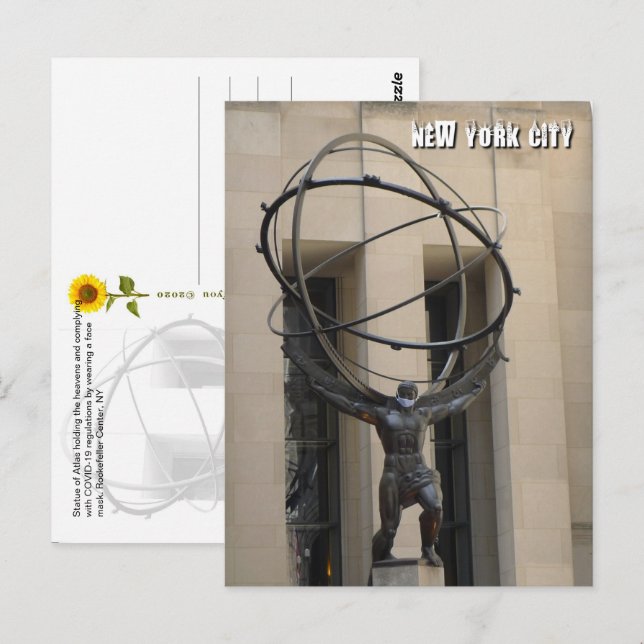 Atlas Holding the Heavens - NYC V postcard (Front/Back)