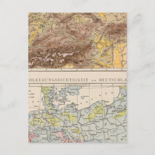 Atlas map of Central Europe Postcard