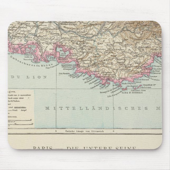 Atlas Map of France Mouse Mat (Front)