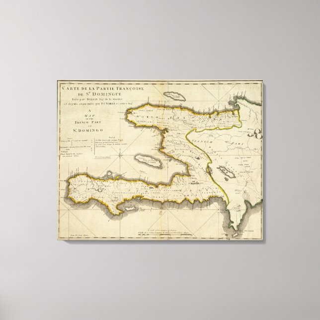 Atlas Map of Haiti Canvas Print (Front)