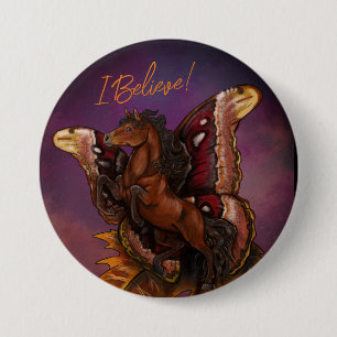 Atlas Moth Fairy Horse 7.5 Cm Round Badge