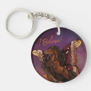 Atlas Moth Fairy Horse Key Ring