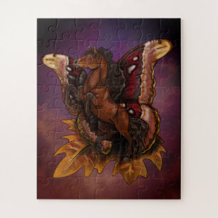 Atlas Moth Fairy Horse  Poster Jigsaw Puzzle
