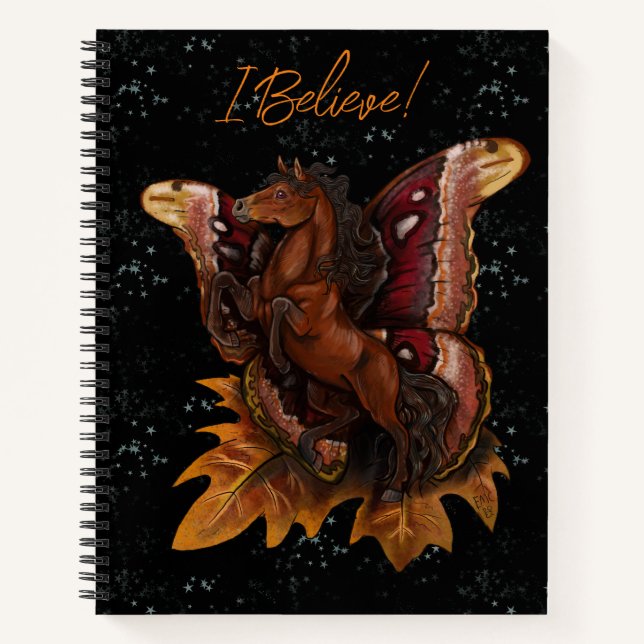 Atlas Moth Fairy Horse Sketchbook Notebook (Front)
