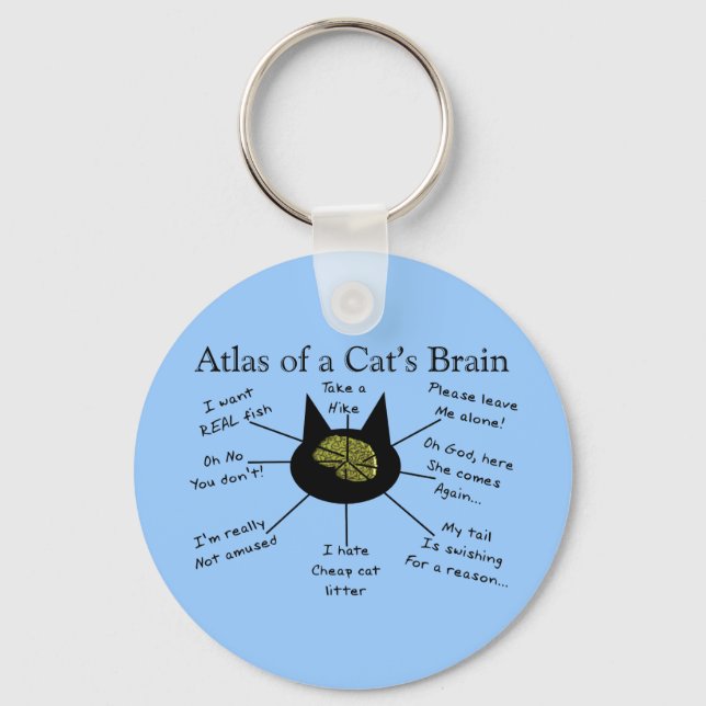 Atlas Of a Cat's Brain Key Ring (Front)