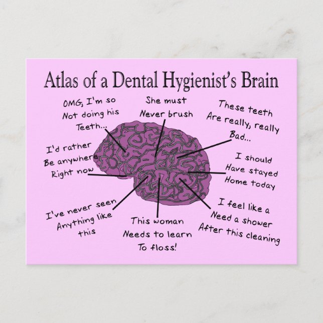 Atlas of a Dental Hygienist's Brain Postcard (Front)