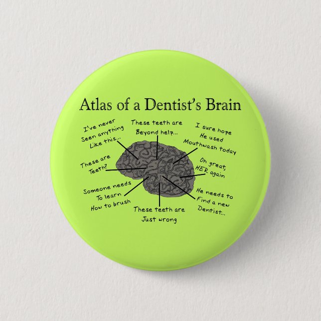 Atlas of a Dentist's Brain 6 Cm Round Badge (Front)