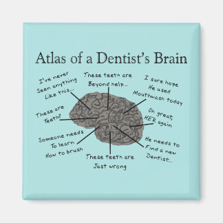 Atlas of a Dentist's Brain Humorous Magnet