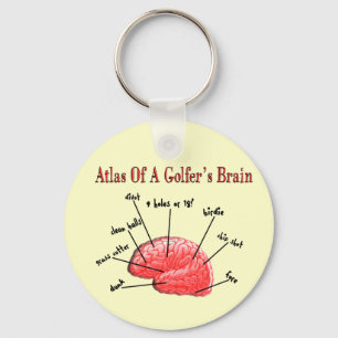 Atlas of a Golfer's Brain Key Ring