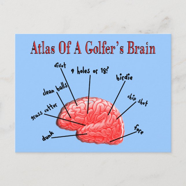 Atlas of a Golfer's Brain Postcard (Front)