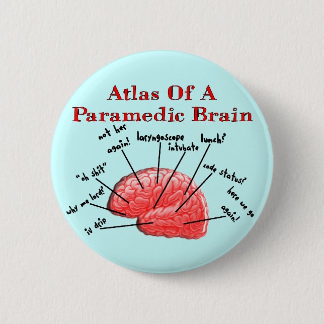 Atlas of a Paramedic Brain 6 Cm Round Badge (Front)
