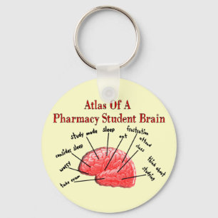 Atlas of a Pharmacy Student Brain Key Ring