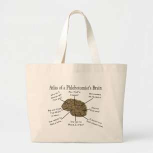 Atlas of a Phlebotomist's Brain Large Tote Bag
