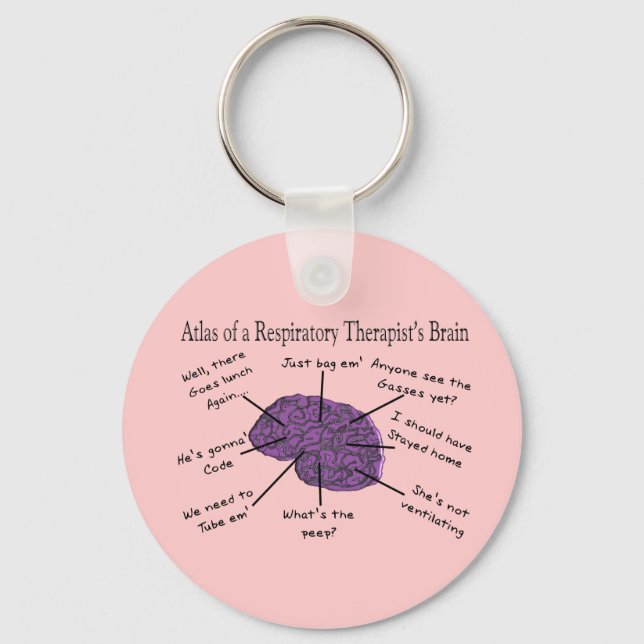Atlas of a Respiratory Therapist's Brain Key Ring (Front)