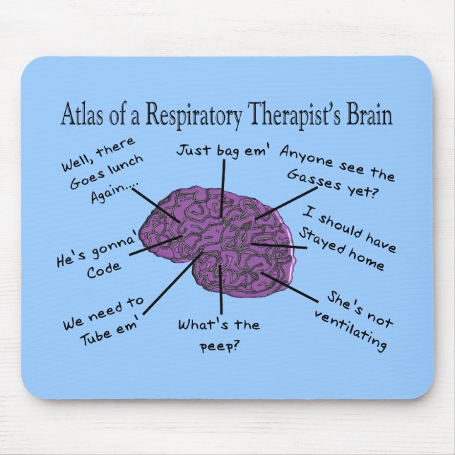 Atlas of a Respiratory Therapist's Brain Mouse Mat (Front)