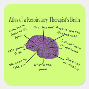 Atlas of a Respiratory Therapist's Brain Square Sticker