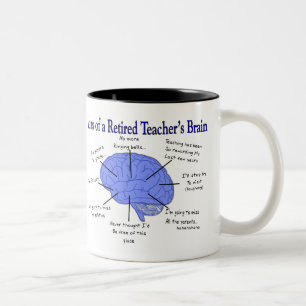 Atlas of a Retired Teacher's Brain Gfits Two-Tone Coffee Mug