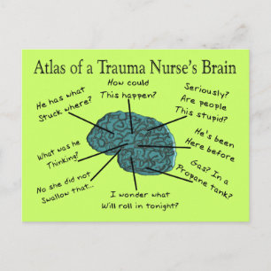 Atlas of a Trauma Nurse's Brain Postcard
