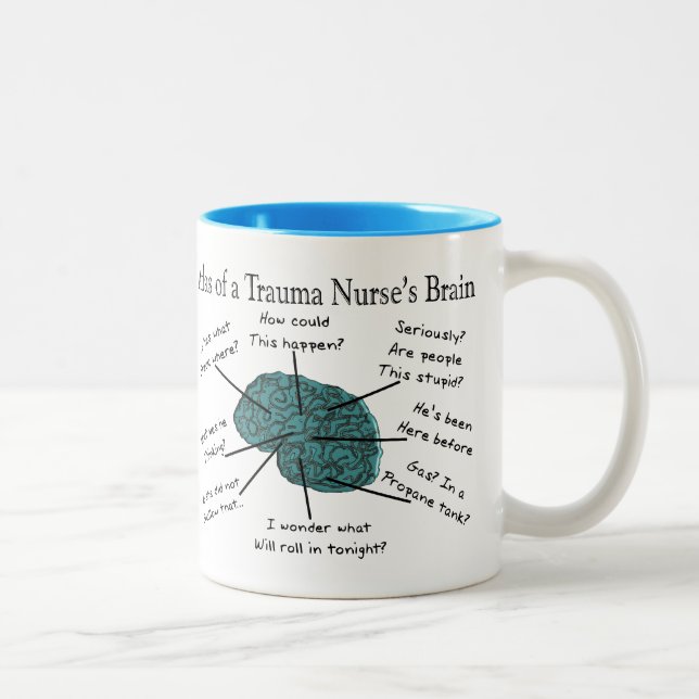Atlas of a Trauma Nurse's Brain Two-Tone Coffee Mug (Right)