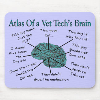 Atlas of a Vet Tech's Brain Mouse Mat