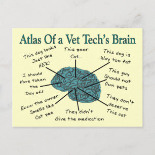Atlas of a Vet Tech's Brain Postcard
