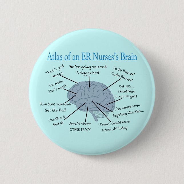 Atlas of an ER Nurse's Brain Gifts 6 Cm Round Badge (Front)