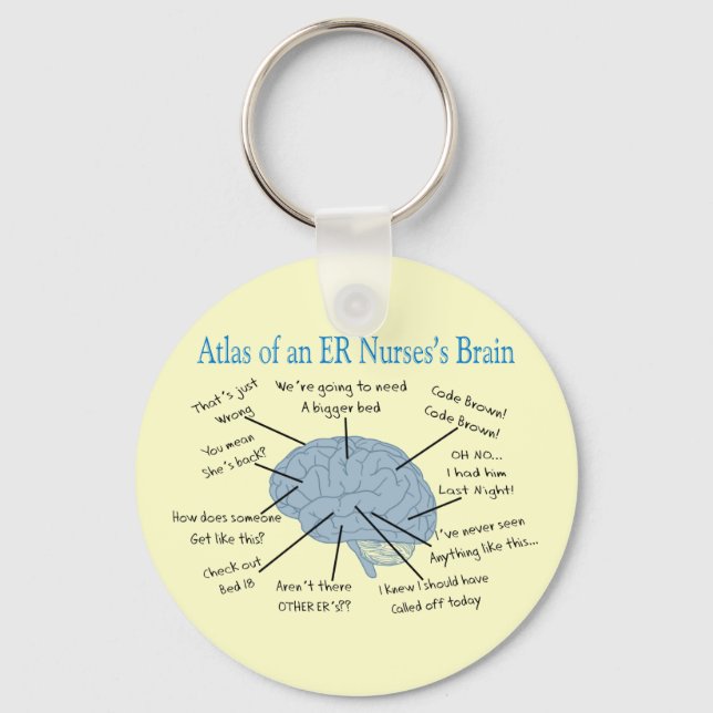 Atlas of an ER Nurse's Brain Gifts Key Ring (Front)