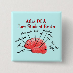 Atlas of Law Student Brain 15 Cm Square Badge