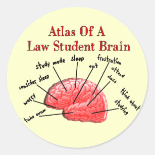 Atlas of Law Student Brain Classic Round Sticker
