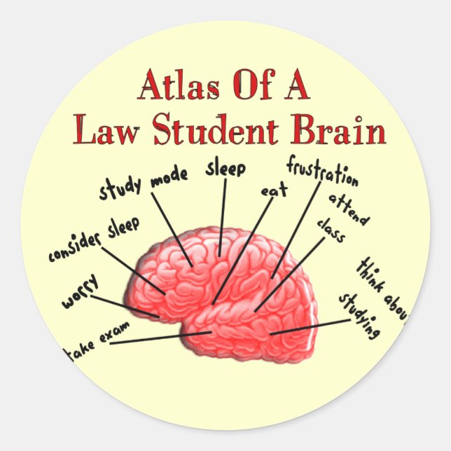 Atlas of Law Student Brain Classic Round Sticker (Front)