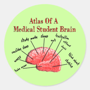 Atlas of Medical Student Brain Classic Round Sticker