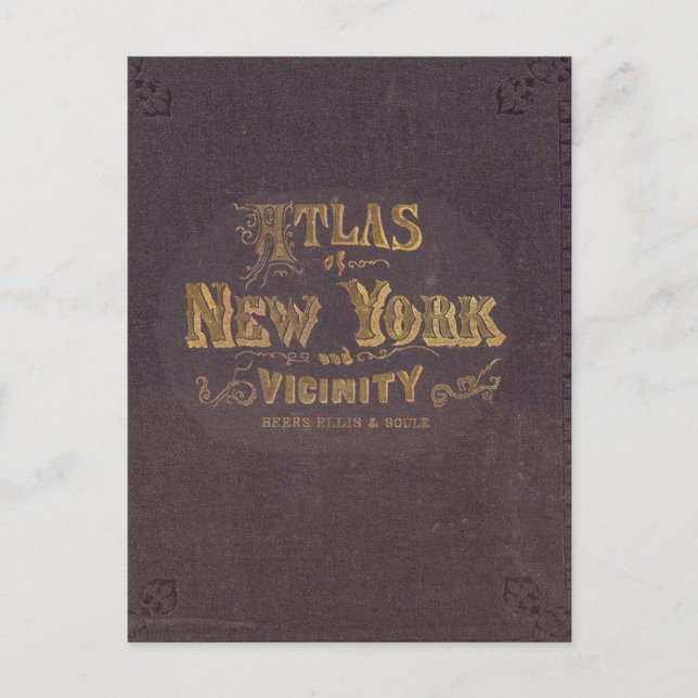 Atlas of New York vicinity Postcard (Front)