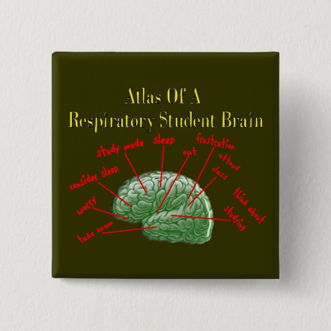 Atlas of Respiratory Student Brain Gifts 15 Cm Square Badge (Front)