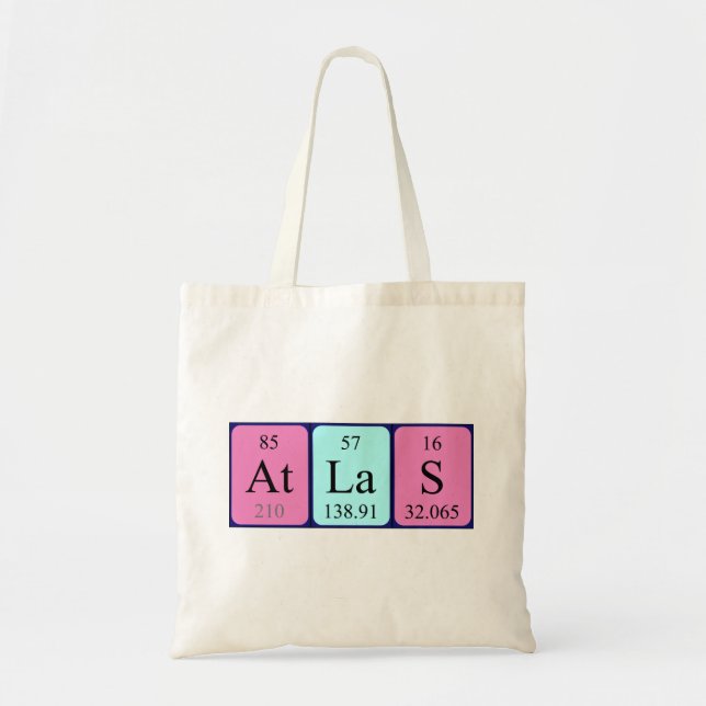 Atlas periodic table name tote bag (Front)