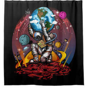 Atlas Space Man Shower Curtain